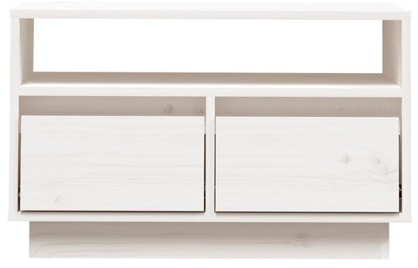 Fehér tömör fenyőfa TV-szekrény 60x35x37 cm