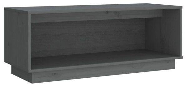 Szürke tömör fenyőfa TV-szekrény 90 x 35 x 35 cm