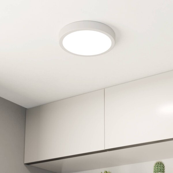 EGLO LED mennyezeti lámpa Fueva 5 IP44 3000K fehér Ø21cm, Fehér / opál, Fürdőszoba, fém