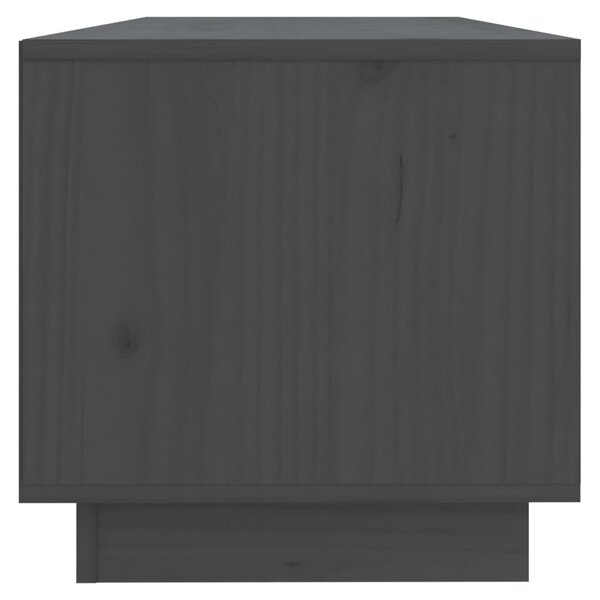 Szürke tömör fenyőfa TV-szekrény 90 x 35 x 35 cm