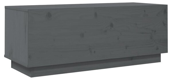 Szürke tömör fenyőfa TV-szekrény 90 x 35 x 35 cm