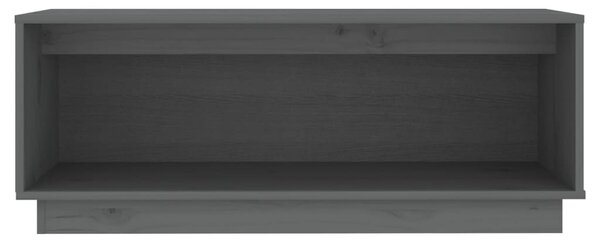 Szürke tömör fenyőfa TV-szekrény 90 x 35 x 35 cm