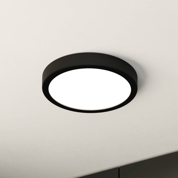EGLO LED mennyezeti lámpa Fueva 5 IP44 3000K fekete Ø21cm, Fekete, Fürdőszoba, fém