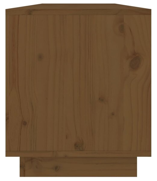 Mézbarna tömör fenyőfa TV-szekrény 110,5x34x40 cm