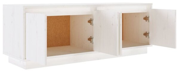 Fehér tömör fenyőfa TV-szekrény 110x34x40 cm