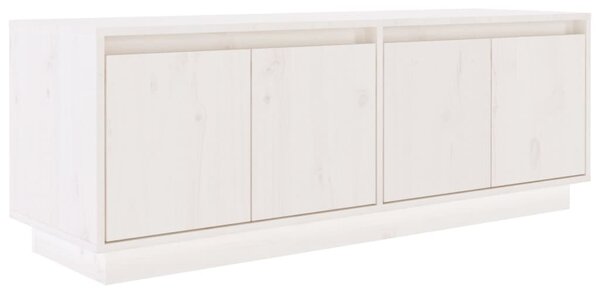 Fehér tömör fenyőfa TV-szekrény 110x34x40 cm
