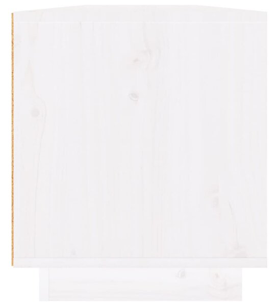 Fehér tömör fenyőfa TV-szekrény 110x34x40 cm