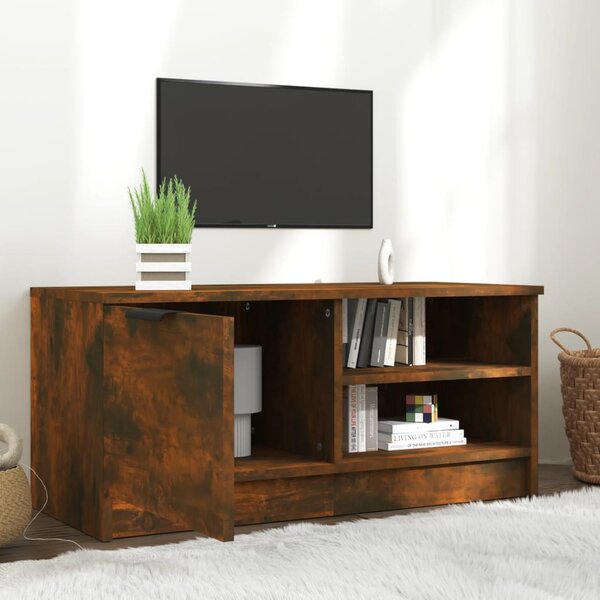 Füstös tölgyszínű szerelt fa TV-szekrény 80 x 35 x 36,5 cm