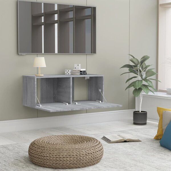 Szürke sonoma színű szerelt fa TV-szekrény 80x30x30 cm