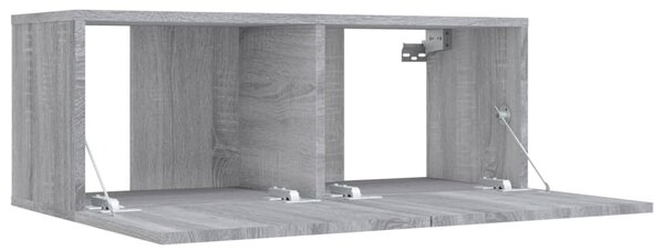 Szürke sonoma színű szerelt fa TV-szekrény 80x30x30 cm