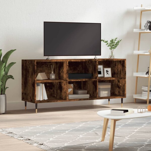 Füstös tölgy színű szerelt fa TV-szekrény 103,5x30x50 cm