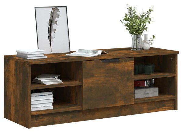 Füstös tölgyszínű szerelt fa TV-szekrény 102 x 35,5 x 36,5 cm