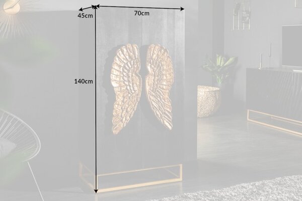 Komód ANGEL 70 cm - fekete, arany