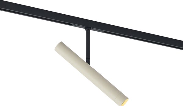 Modern spotlámpa bézs színben, fekete színnel 1 fázisú sínrendszerhez - Slimline Avery