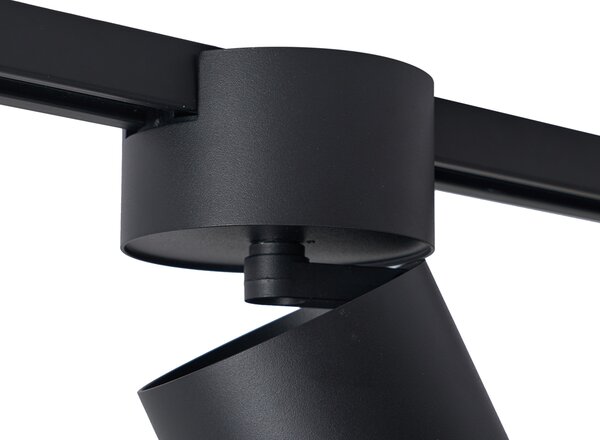 Modern fekete spotlámpa 1 fázisú sínrendszerhez GU10 70mm - Iconic Roto