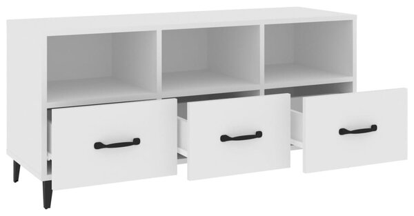 Fehér szerelt fa TV-szekrény 102 x 35 x 50 cm