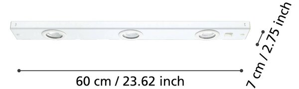 EGLO Kob LED pult alatti lámpa kapcsolóval, fehér, Fehér / opál, Konyha, fém, Modern