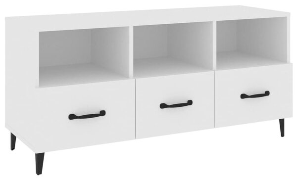 Fehér szerelt fa TV-szekrény 102 x 35 x 50 cm