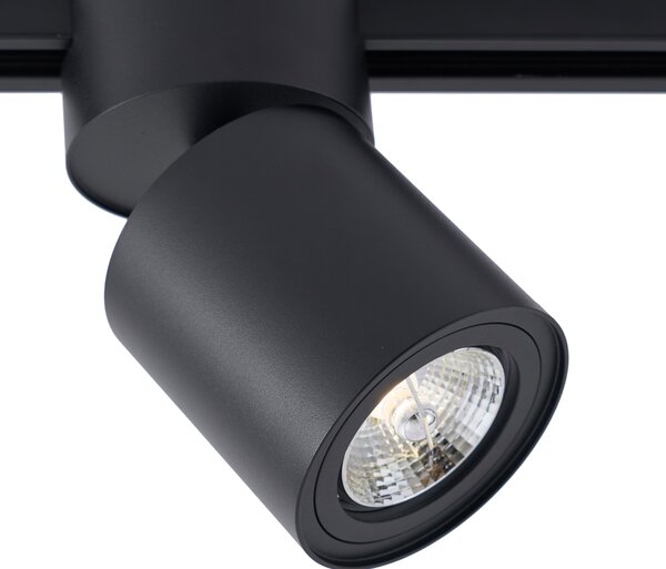 Modern fekete spotlámpa 1 fázisú sínrendszerhez GU10 70mm - Iconic Roto