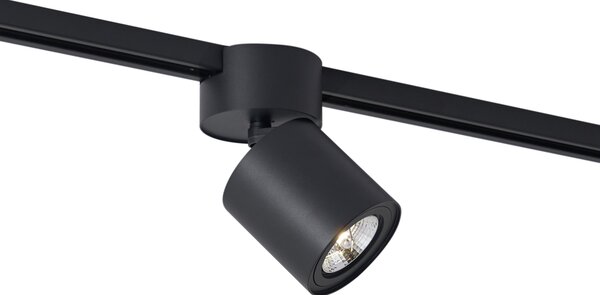 Modern fekete spotlámpa 1 fázisú sínrendszerhez GU10 70mm - Iconic Roto