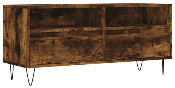 Füstös tölgy színű szerelt fa TV-szekrény 100x34,5x44,5 cm