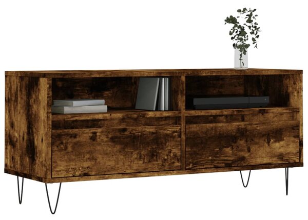 Füstös tölgy színű szerelt fa TV-szekrény 100x34,5x44,5 cm