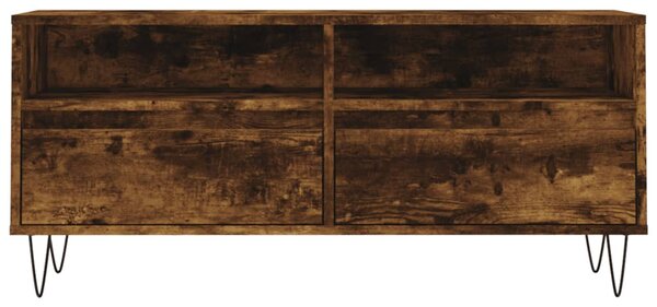 Füstös tölgy színű szerelt fa TV-szekrény 100x34,5x44,5 cm