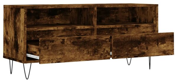 Füstös tölgy színű szerelt fa TV-szekrény 100x34,5x44,5 cm