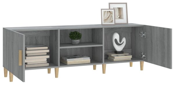 Szürke sonoma színű szerelt fa TV-szekrény 150x30x50 cm
