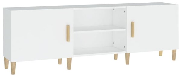 Fehér szerelt fa TV-szekrény 150 x 30 x 50 cm