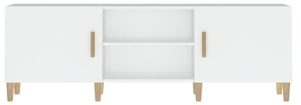 Fehér szerelt fa TV-szekrény 150 x 30 x 50 cm