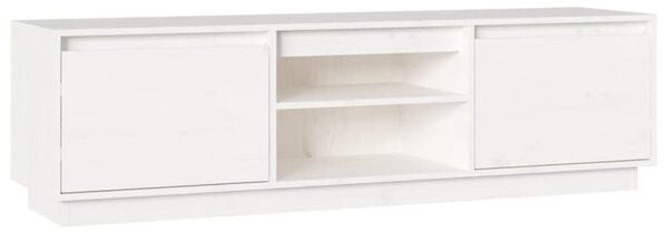 Fehér tömör fenyőfa TV-szekrény 140 x 35 x 40 cm
