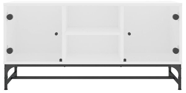 Fehér TV-szekrény üvegajtókkal 102 x 37 x 50 cm