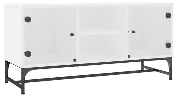 Fehér TV-szekrény üvegajtókkal 102 x 37 x 50 cm