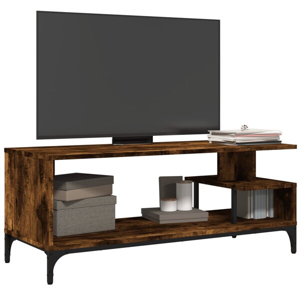 Füstös tölgy szerelt fa/porszórt acél TV-szekrény 102x40x41 cm
