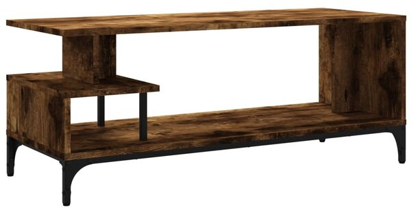 Füstös tölgy szerelt fa/porszórt acél TV-szekrény 102x40x41 cm