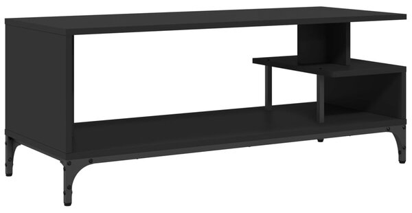 Fekete szerelt fa/porszórt acél TV-szekrény 102 x 40 x 41 cm