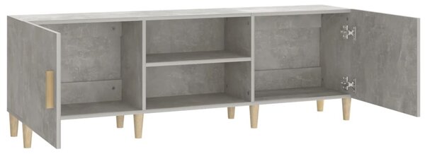 Betonszürke szerelt fa TV-szekrény 150 x 30 x 50 cm