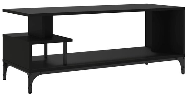 Fekete szerelt fa/porszórt acél TV-szekrény 102 x 40 x 41 cm