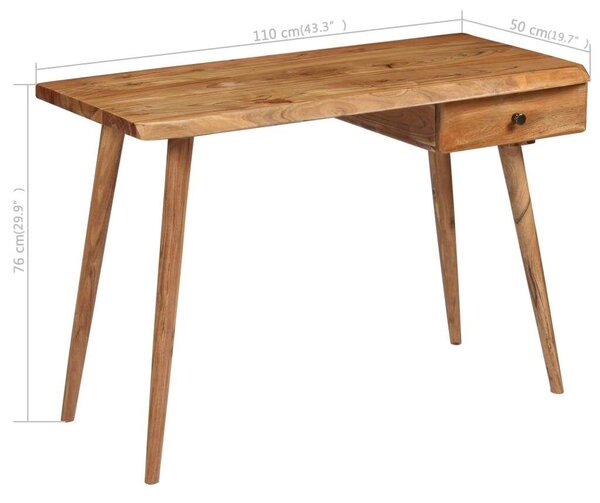 VidaXL Akácfa Íróasztal - Rusztikus - 110x50x76 cm