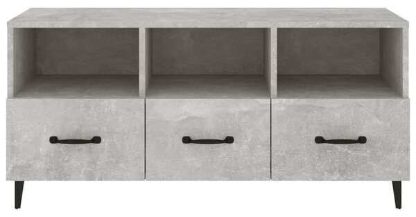 Betonszürke szerelt fa TV-szekrény 102 x 35 x 50 cm