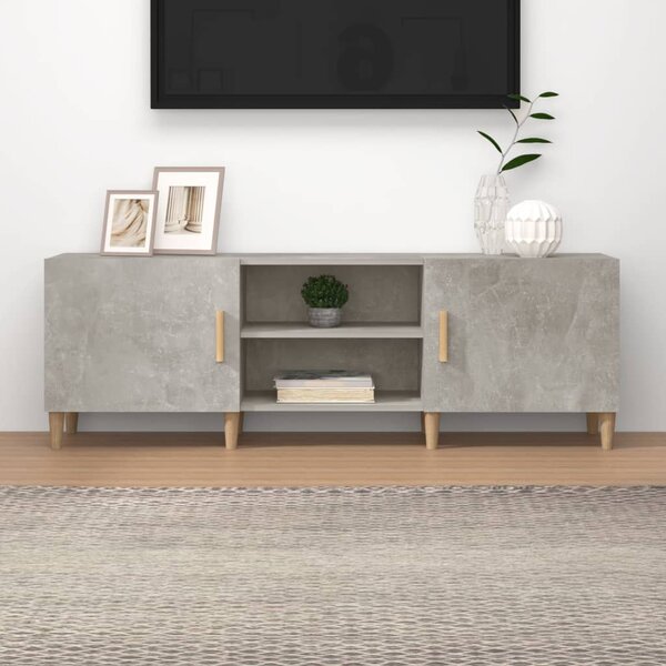 Betonszürke szerelt fa TV-szekrény 150 x 30 x 50 cm