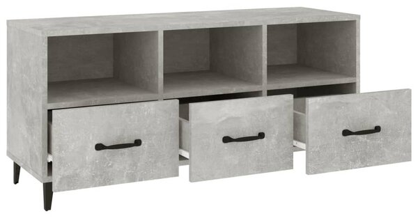 Betonszürke szerelt fa TV-szekrény 102 x 35 x 50 cm