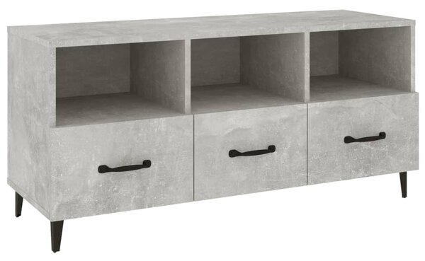 Betonszürke szerelt fa TV-szekrény 102 x 35 x 50 cm