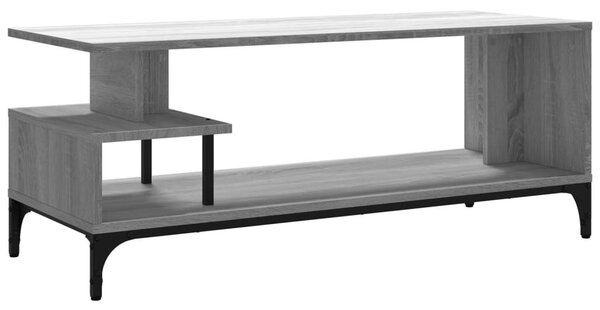 Szürke sonoma szerelt fa/porszórt acél TV-szekrény 102x40x41 cm