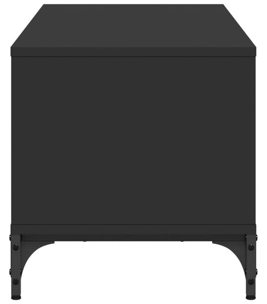 Fekete szerelt fa/porszórt acél TV-szekrény 102 x 40 x 41 cm