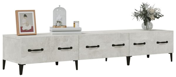 Betonszürke szerelt fa TV-szekrény 150 x 34,5 x 30 cm