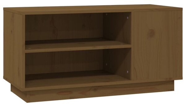 Mézbarna tömör fenyőfa TV-szekrény 80x35x40,5 cm