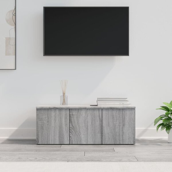 Szürke sonoma színű szerelt fa TV-szekrény 80x34x30 cm