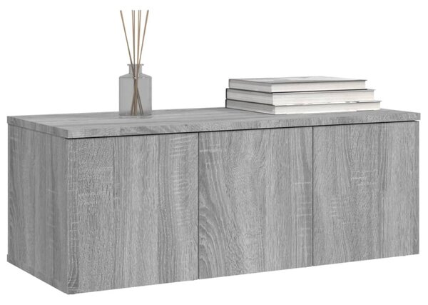 Szürke sonoma színű szerelt fa TV-szekrény 80x34x30 cm